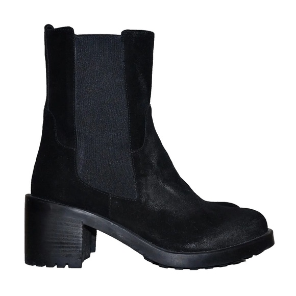 EMANUELE CRASTO Black Suede Leather Chelsea Lug Sole Boots EU 39=8.5-9 - Picture 10 of 14